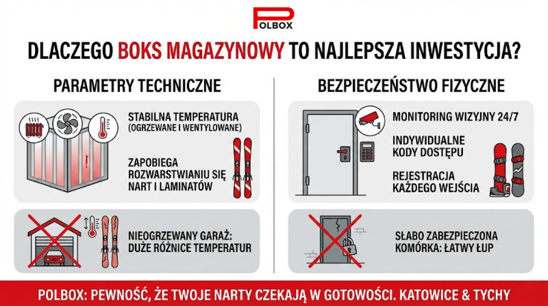 Dlaczego warto wartoprzechowywać narty i deski snowboardowe w boksie Polbox?